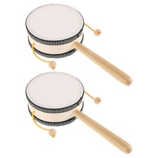 2 Pcs Musical Instrument Toddler Toy Chinese Percussion Hand Drum Toys