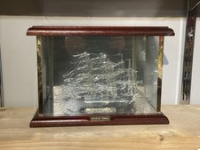 HMS Victory Glass Boat In Display Case