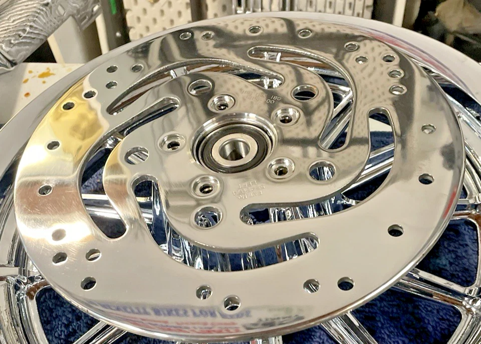 🔥Подлинный полированный ротор переднего тормоза HARLEY-DAVIDSON 11,5 дюйма Touring Softail Dyna - Изображение 3 из 4