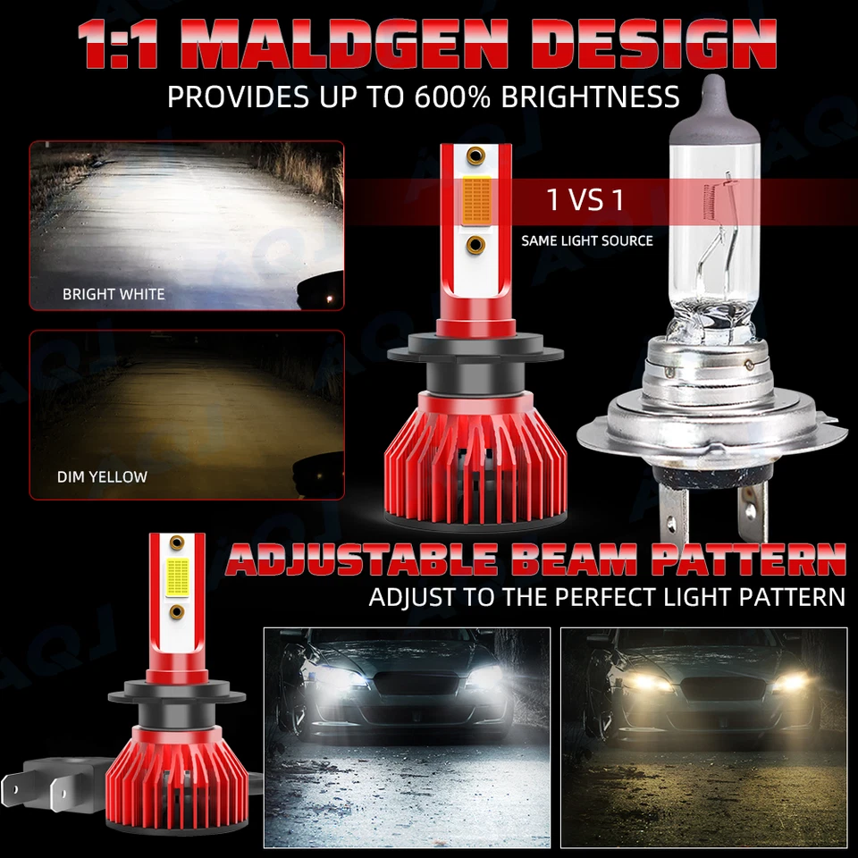 LED HID Headlight Bulbs Hi/Lo Beam Fog Light white kit For BMW 535i GT 2010-2011 Foto 2 de 4