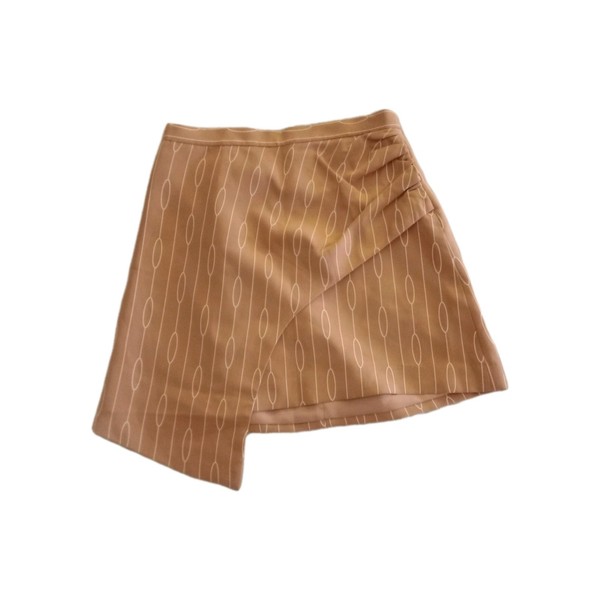 c/meo collective Brown Printed Asymmetrical Mini Skirt Size M