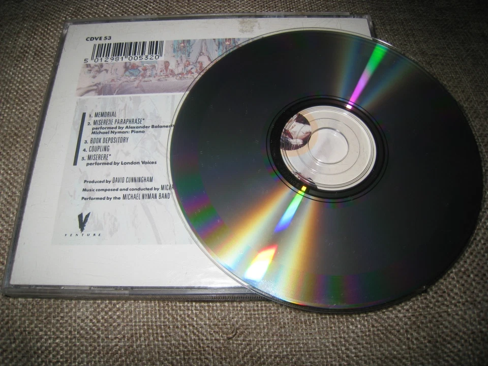 THE COOK THE THIEF HIS WIFE AND HER LOVER USED 1989 MICHAEL NYMAN UK CD ALBUM. - Image 2 of 2