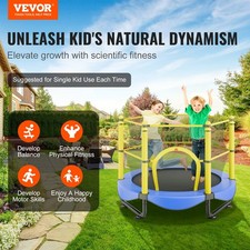 5FT Trampoline For Kids, 60" Indoor Outdoor Trampoline With Safety Enclosure Net