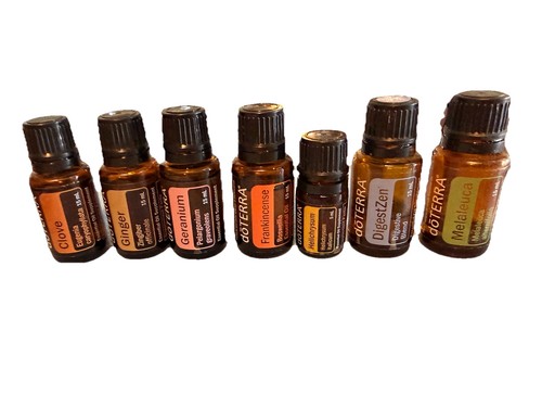 Lot Of 7 doTERRA Geranium Helichrysum Ginger Frankin Zen 15ml Essential Oils