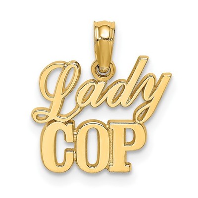 10k Gelbgold ''LADY COP'' Charm Anhänger L 11,9mm, B 14,3mm
