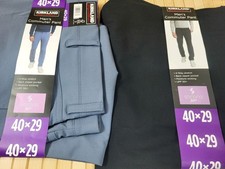 2 KIRKLAND SIGNATURE Mens Commuter Pants Black  Blueish Gray Sorona 40W X 29L