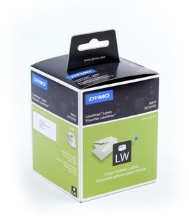 Dymo 99012 Grandes étiquettes d'adresse 36 mm x 89 mm noir sur blanc boîte de 2 rouleaux
