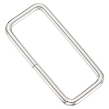 30 Pcs Metal Rectangle Buckle Ring Fit, 2 x 3/4" Buckle Metal Rings, Silver