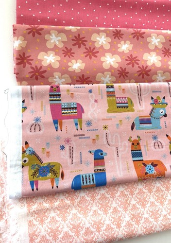 5 YARDS - Fiesta Bundle mix Fabrics Combination Floral Orange Coral Polka Dot - Picture 8 of 9