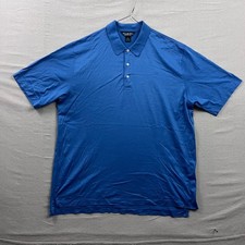 Brooks Brothers Polo Shirt Mens XL Blue Performance Knit Cotton Short Sleeve