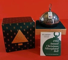Wallace 1993 Silverplate Limited Edition Annual Christmas Sleigh Bell New In Box