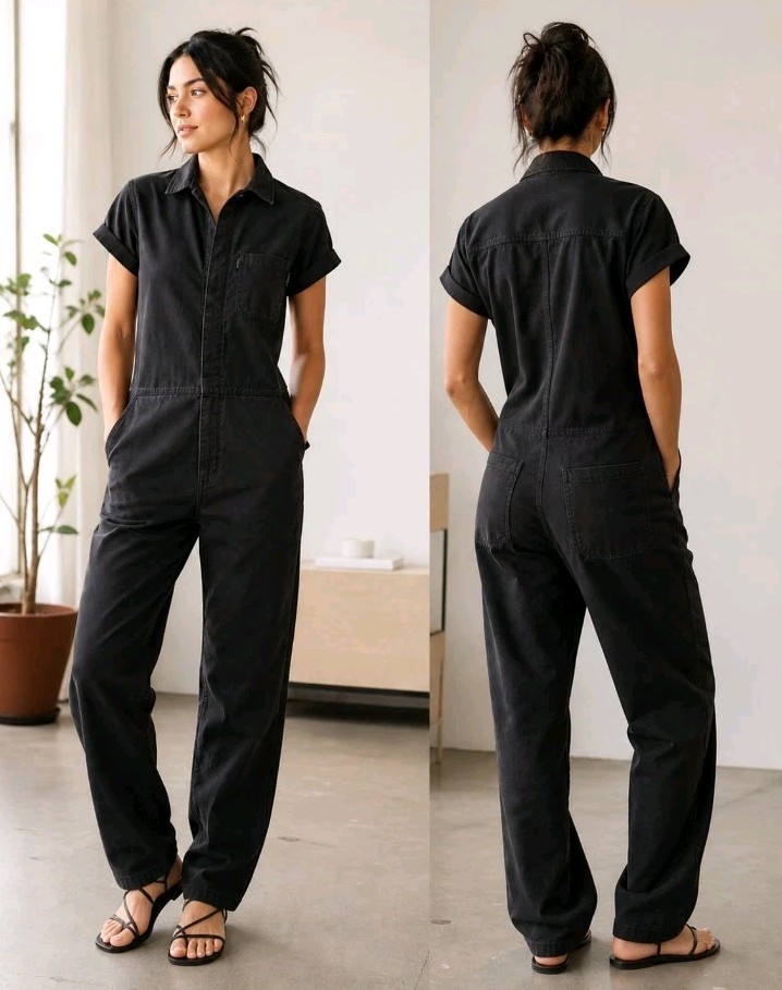 ATWYLD Pit Crew Jumpsuit Olive Green Coverall Style Women's Size L Short Sleeve