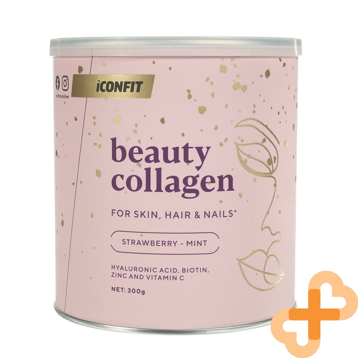 ICONFIT beauty collagen strawberry-mint flavor powder 300 g Hair, Skin health