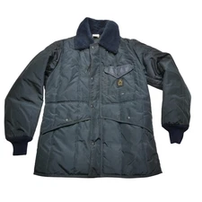 Vintage RefrigiWear Jacket Mens Large Blue Insulated Work Parka Made USA 80s
