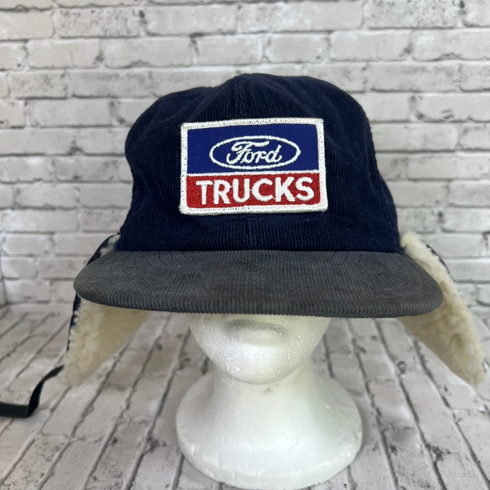 Винтажная кепка Ford Trucks с ушными грелками клапанами сеткой для дальнобойщиков - Изображение 2 из 4