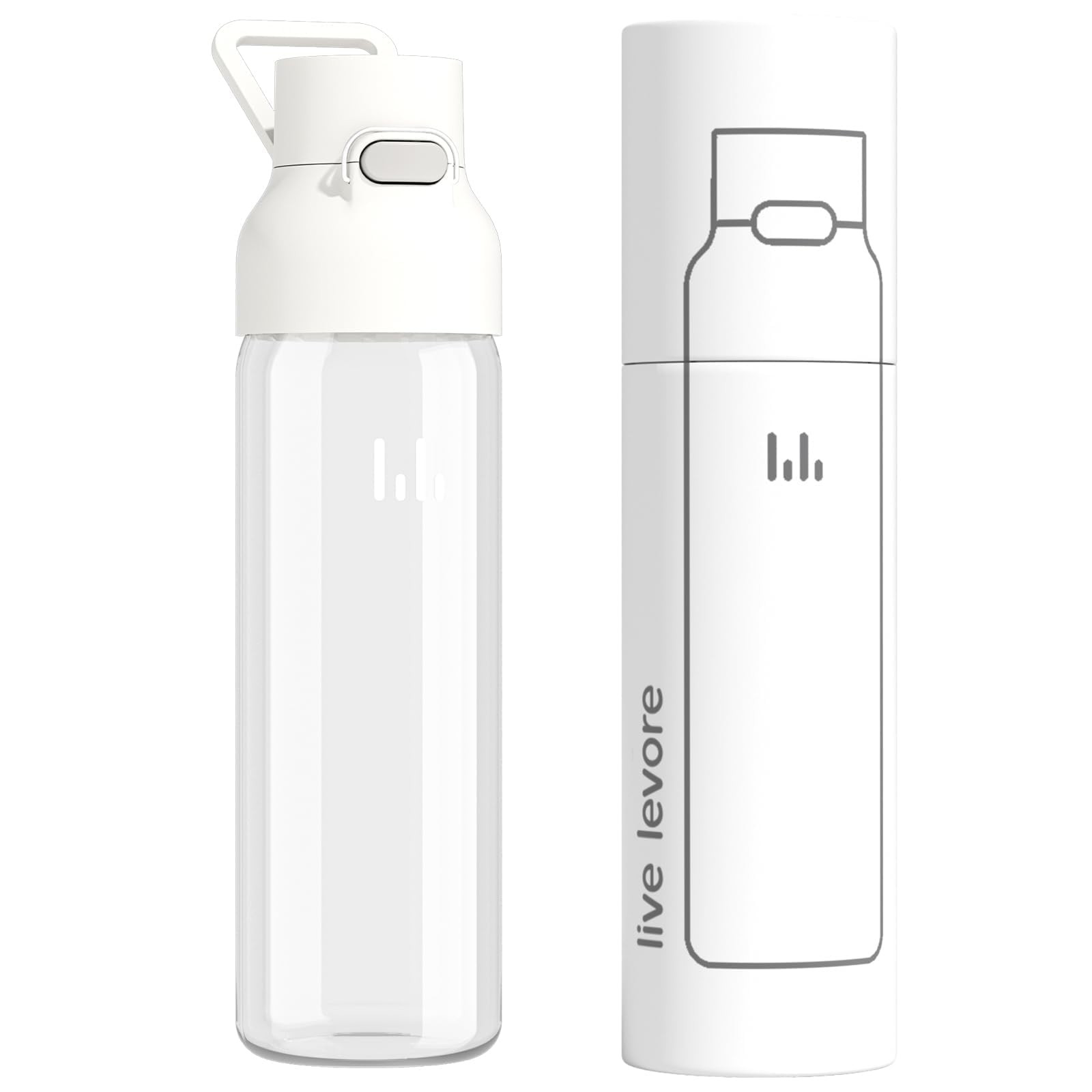 26oz Clear Water Bottle, Leak Proof One-Hand Open Flip Lid, 