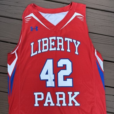 Liberty Park Under Armour Basketball Practice Jersey Mens Large 15 Red White #42