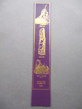 Leather BOOKMARK NORWAY Oslo Kon-Tiki Museum Thor Heyerdahl RA II Purple Unused
