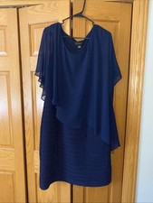 Scarlett women's EUC navy blue formal dress mother bride/groom 16W Wedding