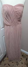 ASOS Wedding Bandeau Tulle Maxi Dress in Pink - UK 18