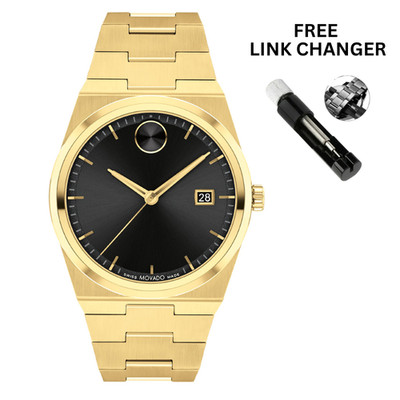 Movado Bold Quest 3601223 Black Dial Gold Tone Stainless Steel 40mm Watch