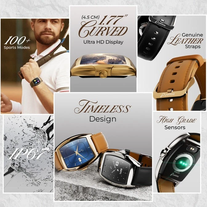 Pebble Regal 1.77-inch True HD Display BT Calling, Health Monitor, Smartwatch - Image 2 of 4