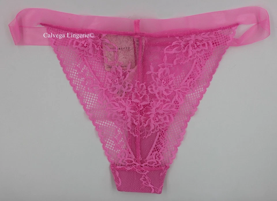 Tanga Free People OB1894834 "Reya" tiro bajo red/cuerda de encaje, rosa neón nuevo con etiquetas Foto 3 de 4