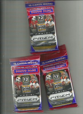 2020 PANINI PRIZM FOOTBALL  (Lot of 3) Factory Sealed Value Packs BURROW?