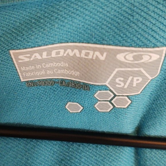 Salomon Small S Giacca Felpa con Cappuccio Activewear Blu Verde Performance Active