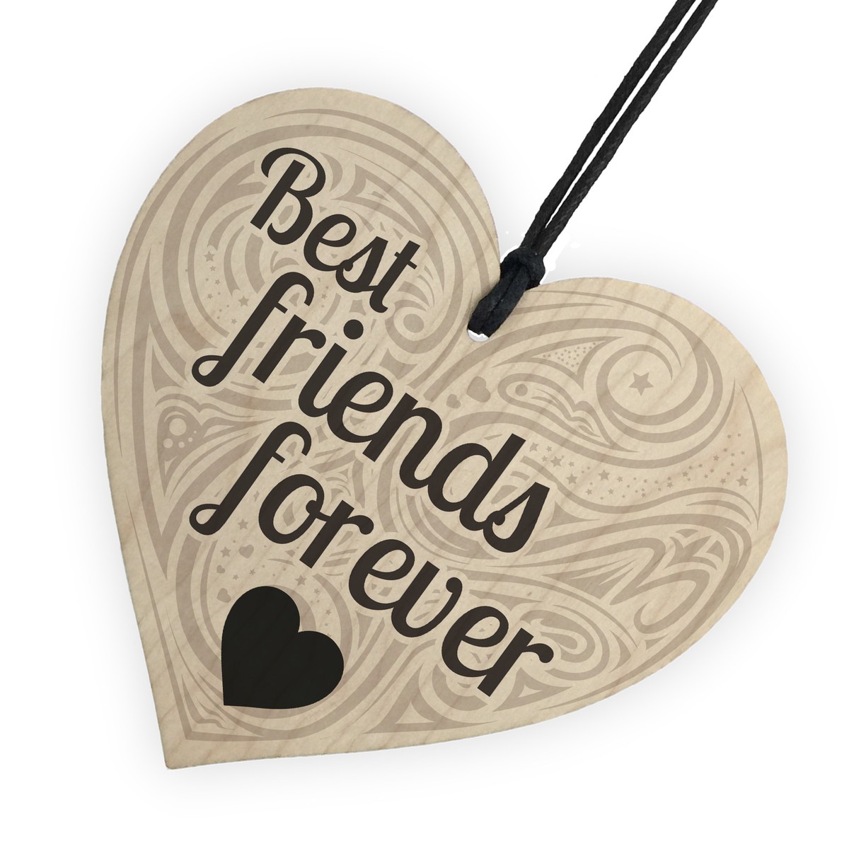 Always Be My Bestie Wooden Heart Plaque - 4x4 Inch Friendship Gift Sign