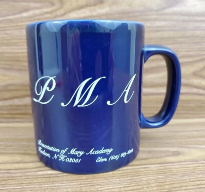 VINTAGE PMA Coffee Mug Cup Presentation Of Mary Hudson NH Staffordshire Kiln 