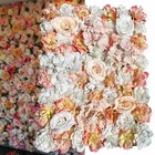 5PCS Artificial Silk Flower Wall Panel Floral Backdrop Party Wedding Decoration