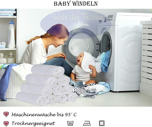 40xStoffwindeln Stoffwindel Spucktücher Mullwindeln Spucktuch Baumwolle 80x80 cm - Bild 7 von 9