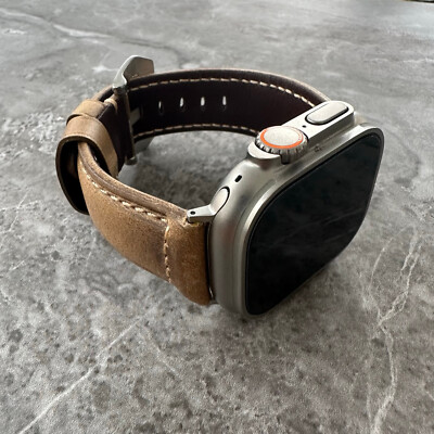 For Apple Watch Ultra 49mm Quality Brown assolutamente leather