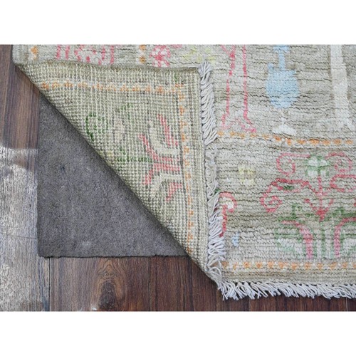 3'1"x5' Laurel Green Afghan Angora Oushak Vegetable Dyes Oriental Rug G89517 - Picture 2 of 6