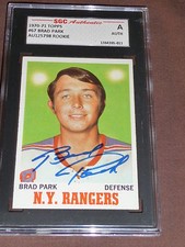 1970-71 Topps #67 Brad Park ROOKIE RC Autograph SGC AUTHENTIC Great AUTO & Card!