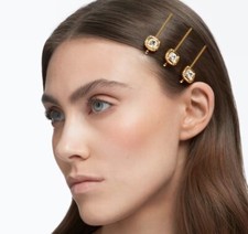 Swarovski Hair pin Set 3 , Gold-tone plated 165 5616848 With Box Sparkles
