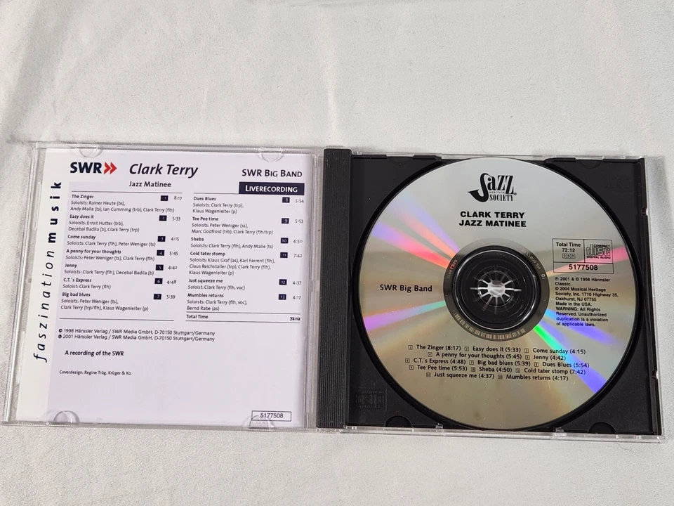 Clark Terry: Jazz Matinee (CD) Disc NEAR MINT Swing Bop Big Band FREE Ship Foto 2 de 4