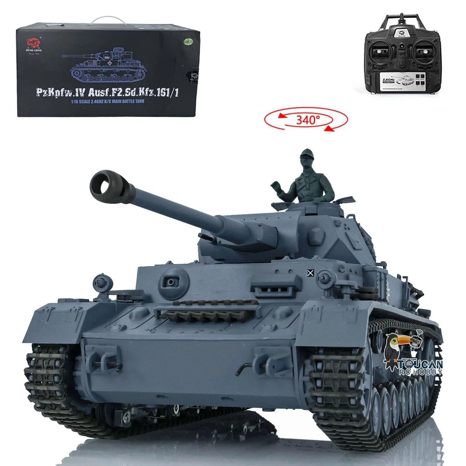 Henglong 1/16 7.0 Plastic German Panzer IV F2 RTR BB IR RC Tank 3859 Sound Smog - Image 2 of 4