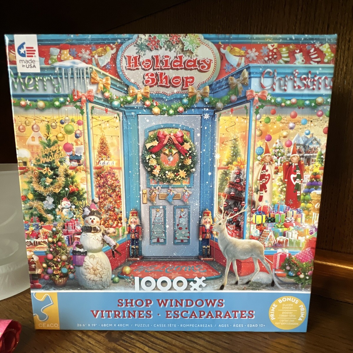Ceaco Classic Christmas Holiday Shop 1000 Piece Jigsaw Puzzle - Made In USA From Recycled Materials - View #3