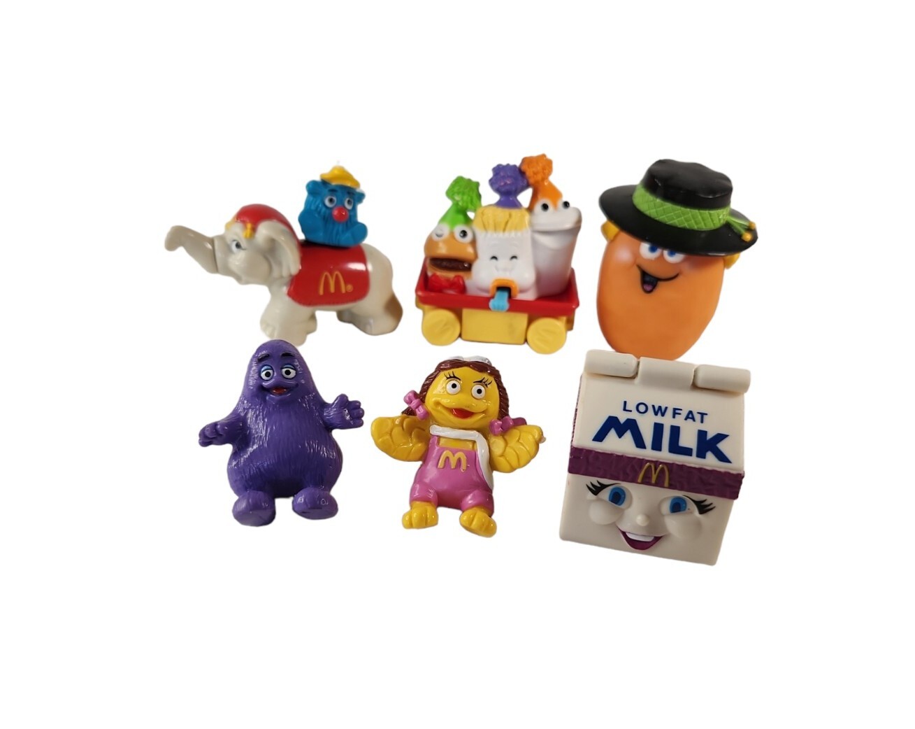 Lot of 6 VTG McDonalds 80s 90s Toys Changeable McNugget Grimace Birdie Fry Guy