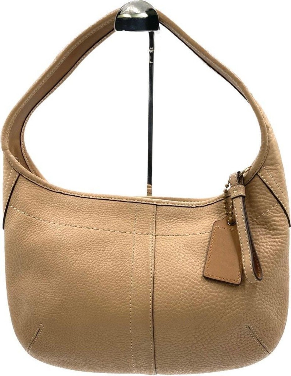 COACH Vintage Hand bag Ergo Hobo Leather Shoulder Bag Beige Zip 