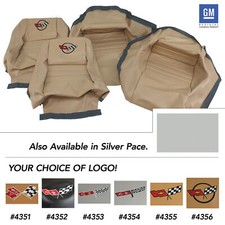 100 Seat Covers - 4in With Emblem - Silver Pace - 1978 C3 Corvette