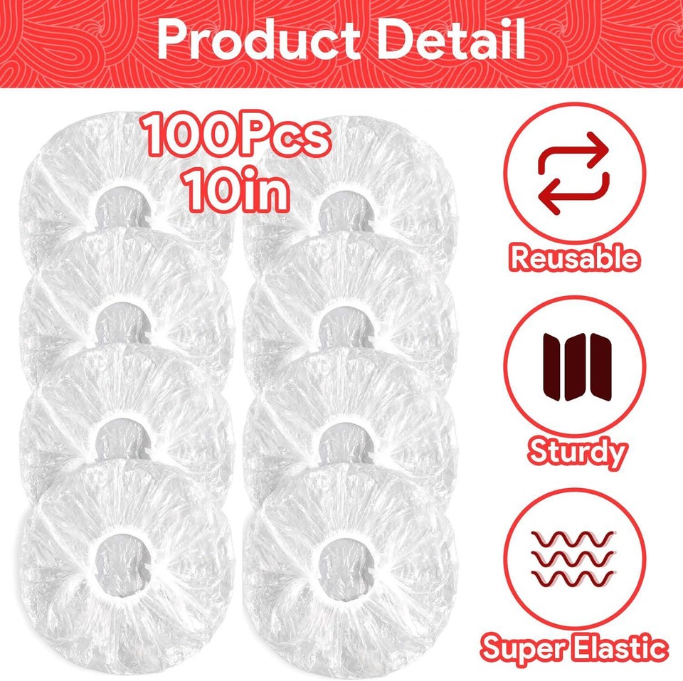 100 Pcs Reusable Bowl Covers for Bread Proofing, Plastic Bowls Rising