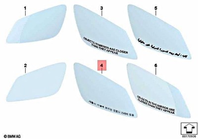 Genuine BMW Hybrid M5 M6 7L Aspherical Mirror Glass Heated Right 