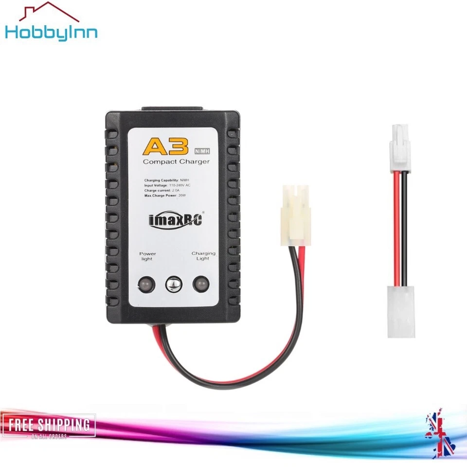 Airsoft Battery Charger NiMH 20W 7.2v 9.6v RC Car Boat Tamiya Fast Charger UK