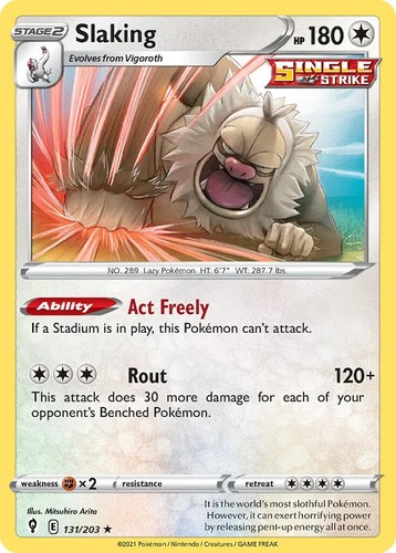 Holo Slaking 131/203 Evolving Skies  Pokemon TCG