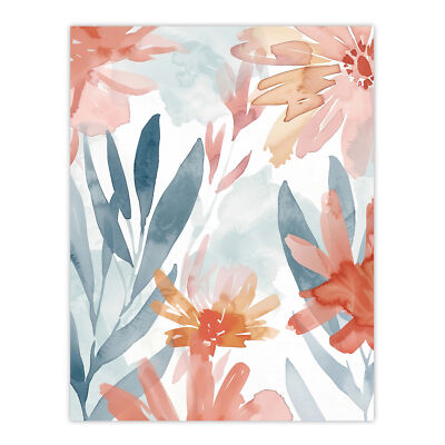 Aster Flower Garden Watercolour Pastels Boho Wall Art Poster Print
