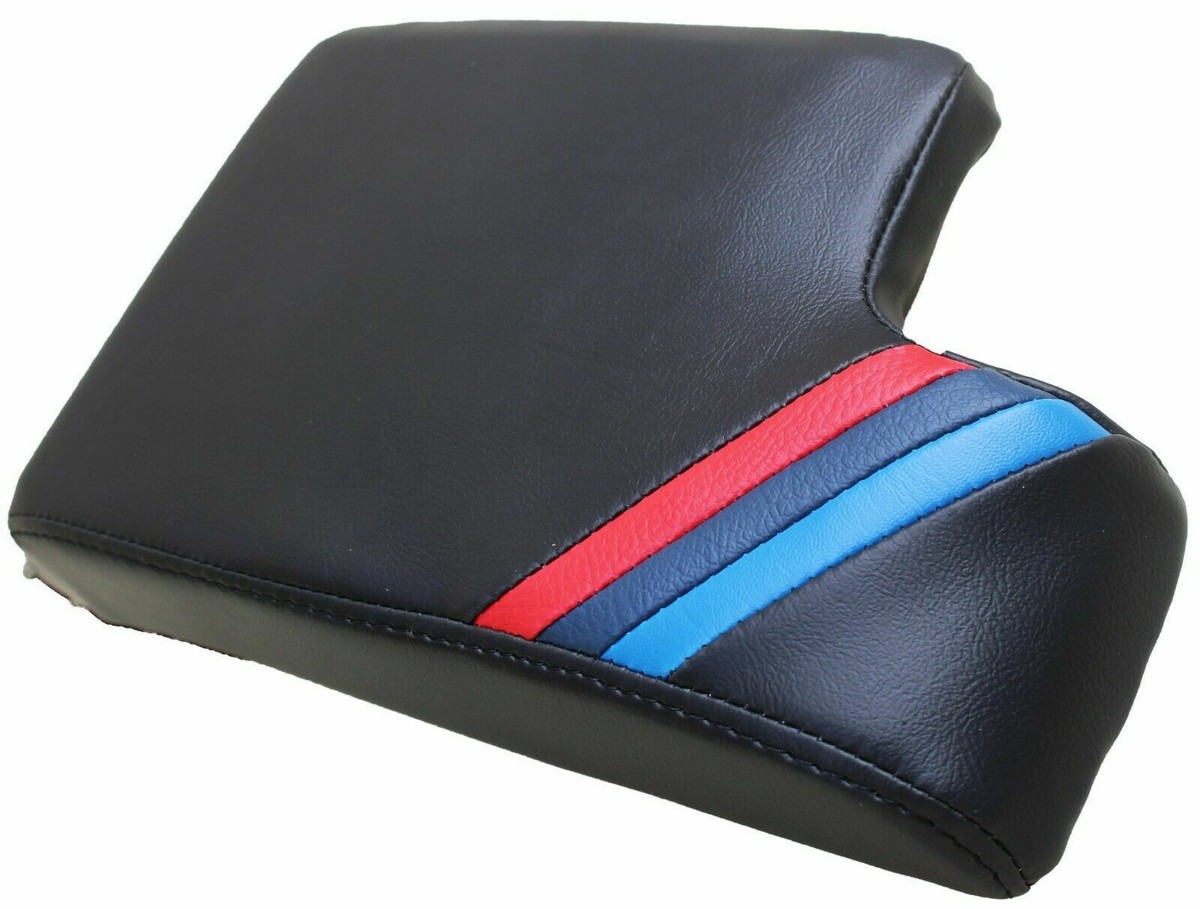 01-06 BMW E46 M3 Center Console Armrest Arm Rest Black Leather Alcantara Sides