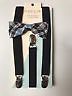 NWT Boy's Class Club Clip-on Bow Tie & Suspenders Set Red Plaid Black White Blue - Picture 8 of 11